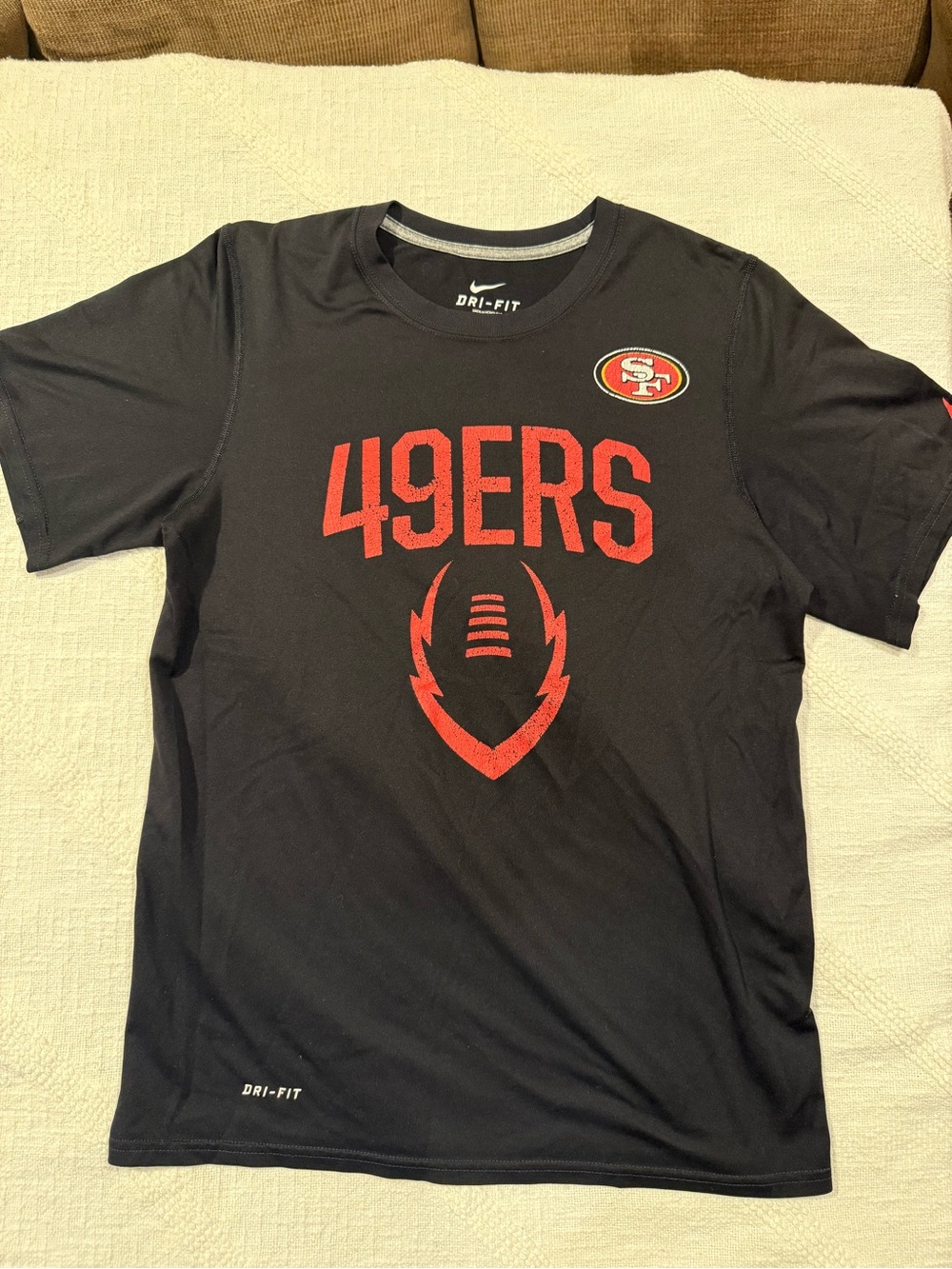Nike Black and Red 49ERS Dri-FIT Short Sleeve Tee